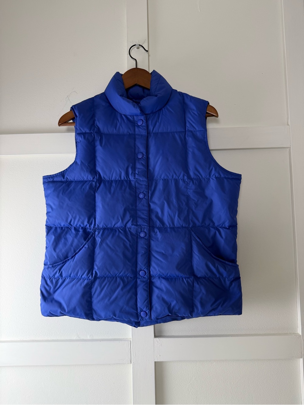 Lands’ End Cobalt Blue Goose Down Puffer Vest Women’s M 10–12